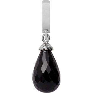 Christina Collect Drop Black charm – sølv, 6 mm til Classic læderarmbånd